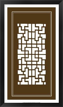 Framed Shoji Screen In Brown III Print