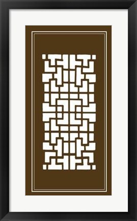 Framed Shoji Screen In Brown III Print