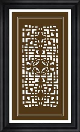 Framed Shoji Screen In Brown IV Print