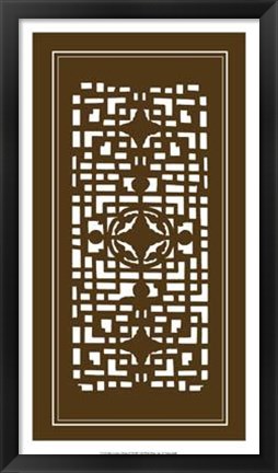 Framed Shoji Screen In Brown IV Print