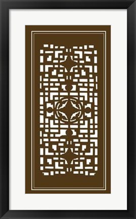 Framed Shoji Screen In Brown IV Print