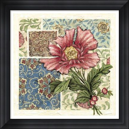 Framed Rose Chintz I Print