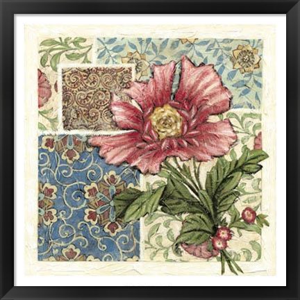 Framed Rose Chintz I Print