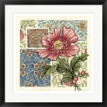 Framed Rose Chintz I Print