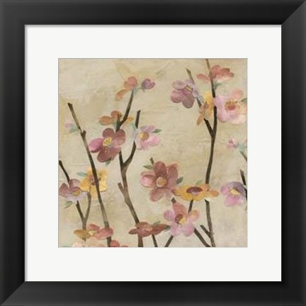 Framed Blossom Collage I Print