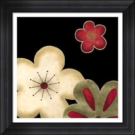 Framed Pop Blossoms In Red I Print