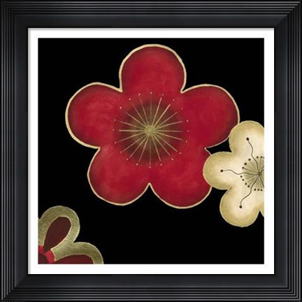 Framed Pop Blossoms In Red II Print