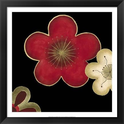 Framed Pop Blossoms In Red II Print