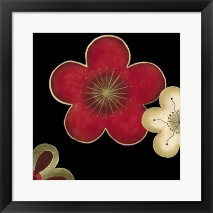 Framed Pop Blossoms In Red II Print