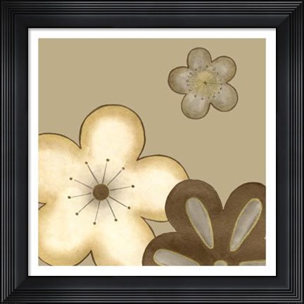 Framed Pop Blossoms In Neutral I Print