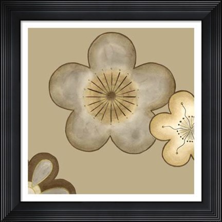 Framed Pop Blossoms In Neutral II Print