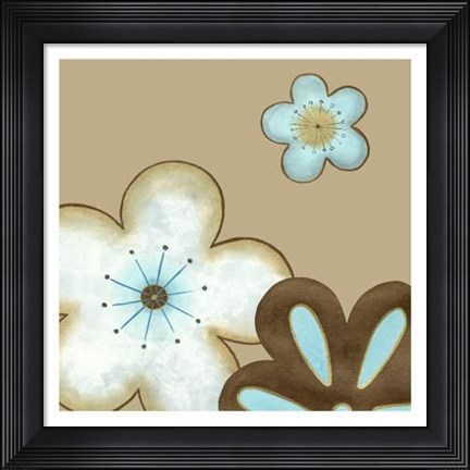 Framed Pop Blossoms In Blue I Print