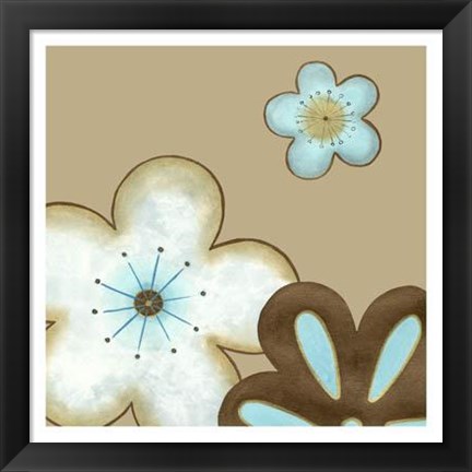 Framed Pop Blossoms In Blue I Print