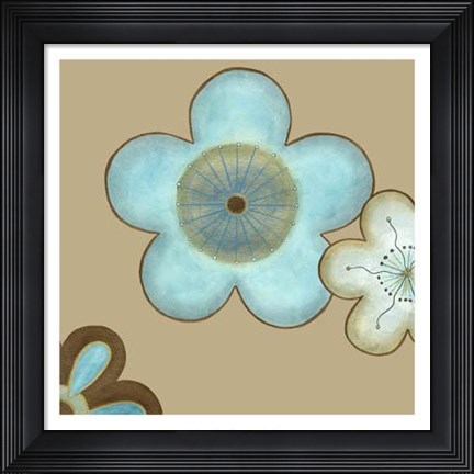 Framed Pop Blossoms In Blue II Print