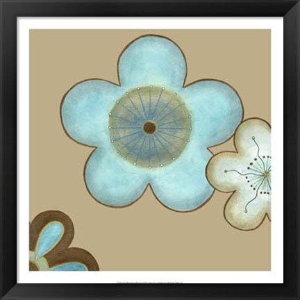 Framed Pop Blossoms In Blue II Print