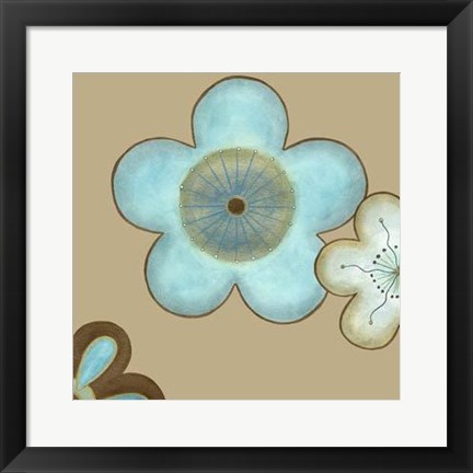 Framed Pop Blossoms In Blue II Print