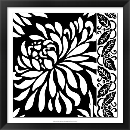 Framed Graphic Chrysanthemums I Print