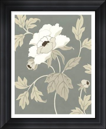 Framed Peony Elegance I Print