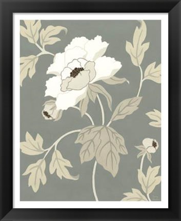 Framed Peony Elegance I Print