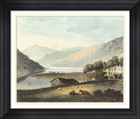 Framed Picturesque English Lake I Print