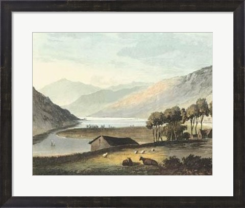 Framed Picturesque English Lake I Print