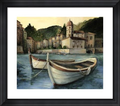 Framed Mediterranean Harbor I Print