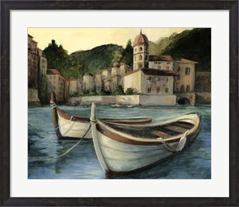 Framed Mediterranean Harbor I Print