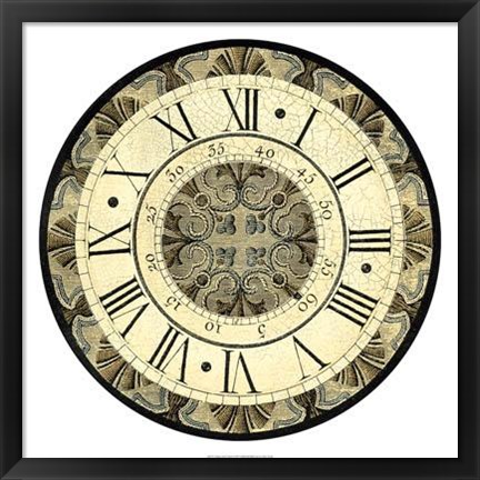 Framed Vintage Motif Clock Print