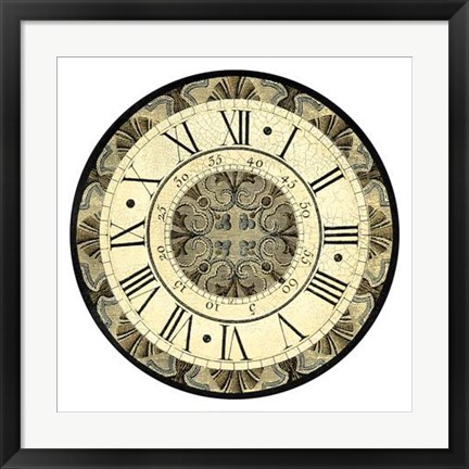 Framed Vintage Motif Clock Print