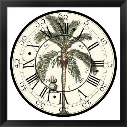 Framed Antique Palm Clock Print