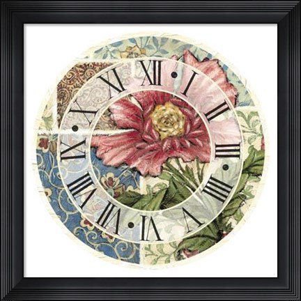 Framed Cottage Rose Clock Print