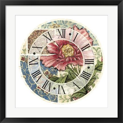 Framed Cottage Rose Clock Print