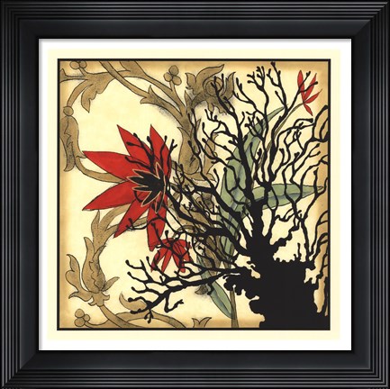 Framed Coral Tapestry I Print
