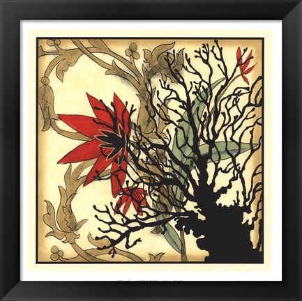 Framed Coral Tapestry I Print