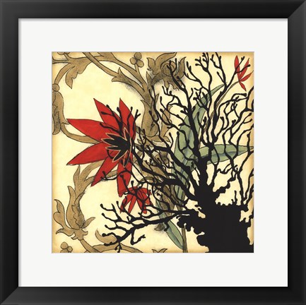 Framed Coral Tapestry I Print