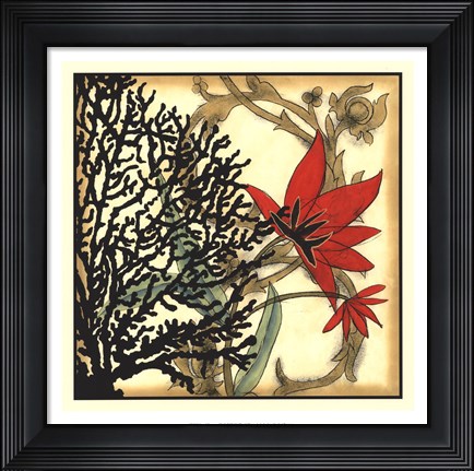Framed Coral Tapestry III Print