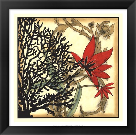 Framed Coral Tapestry III Print