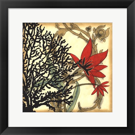 Framed Coral Tapestry III Print