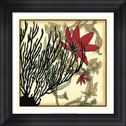Framed Coral Tapestry IV Print