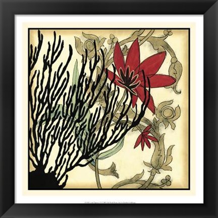 Framed Coral Tapestry IV Print