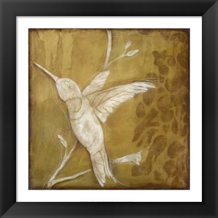 Framed Wings and Damask II Print