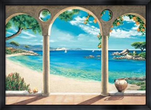 Framed Mediterranean Bay Print