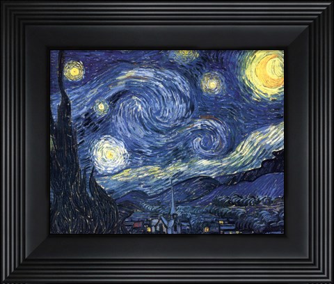 Framed Starry Night, c.1889 Print