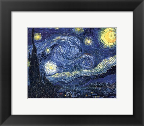 Framed Starry Night, c.1889 Print