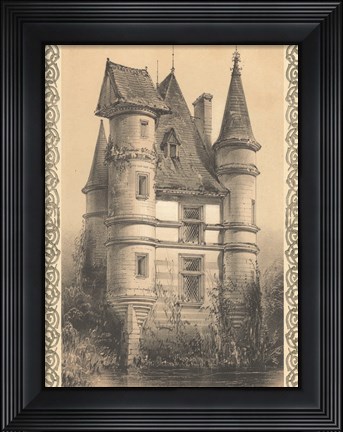 Framed Bordeaux Chateau I Print