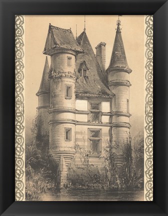 Framed Bordeaux Chateau I Print