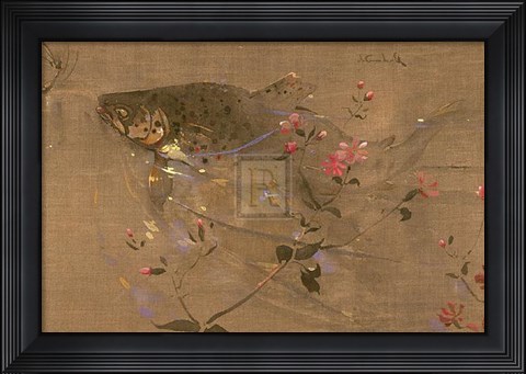 Framed Trout Rising Print
