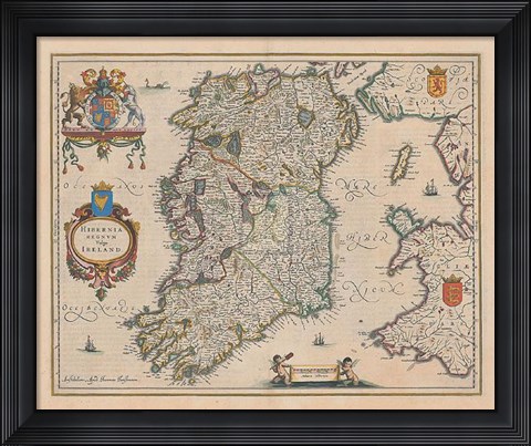 Framed Hibernia Regnum Vulgo Ireland Print