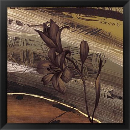 Framed Fleurs D&#39;or I Print