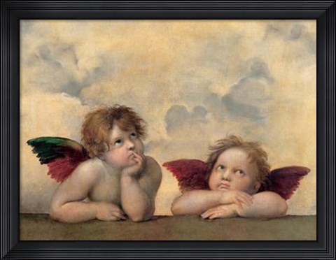 Framed Cherubim Putti Angels of The Sistine Madonna, c.1514 Print